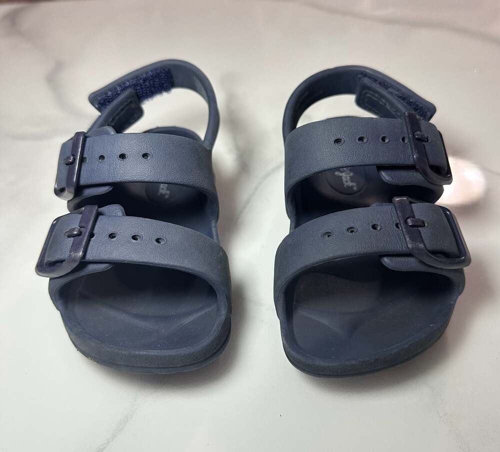Cat & Jack Navy Blue Toddler EVA Double Buckle‎ Footbed Sandals